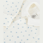 Pyjama bébé en velours Petit Bateau avec col et imprimé cœurs