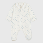Petit Bateau Pyjama bébé en velours avec col et imprimé cœurs