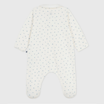 Petit Bateau Pyjama bébé en velours avec col et imprimé cœurs