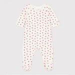 Petit Bateau Pyjama bébé en velours à imprimé cœurs
