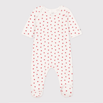 Petit Bateau Pyjama bébé en velours à imprimé cœurs