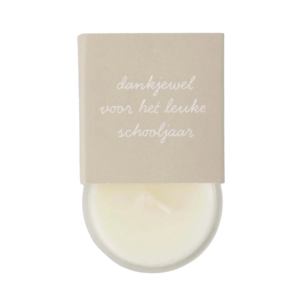 Zusss Petite bougie parfumée en emballage rentrée scolaire - blanc/vert clair