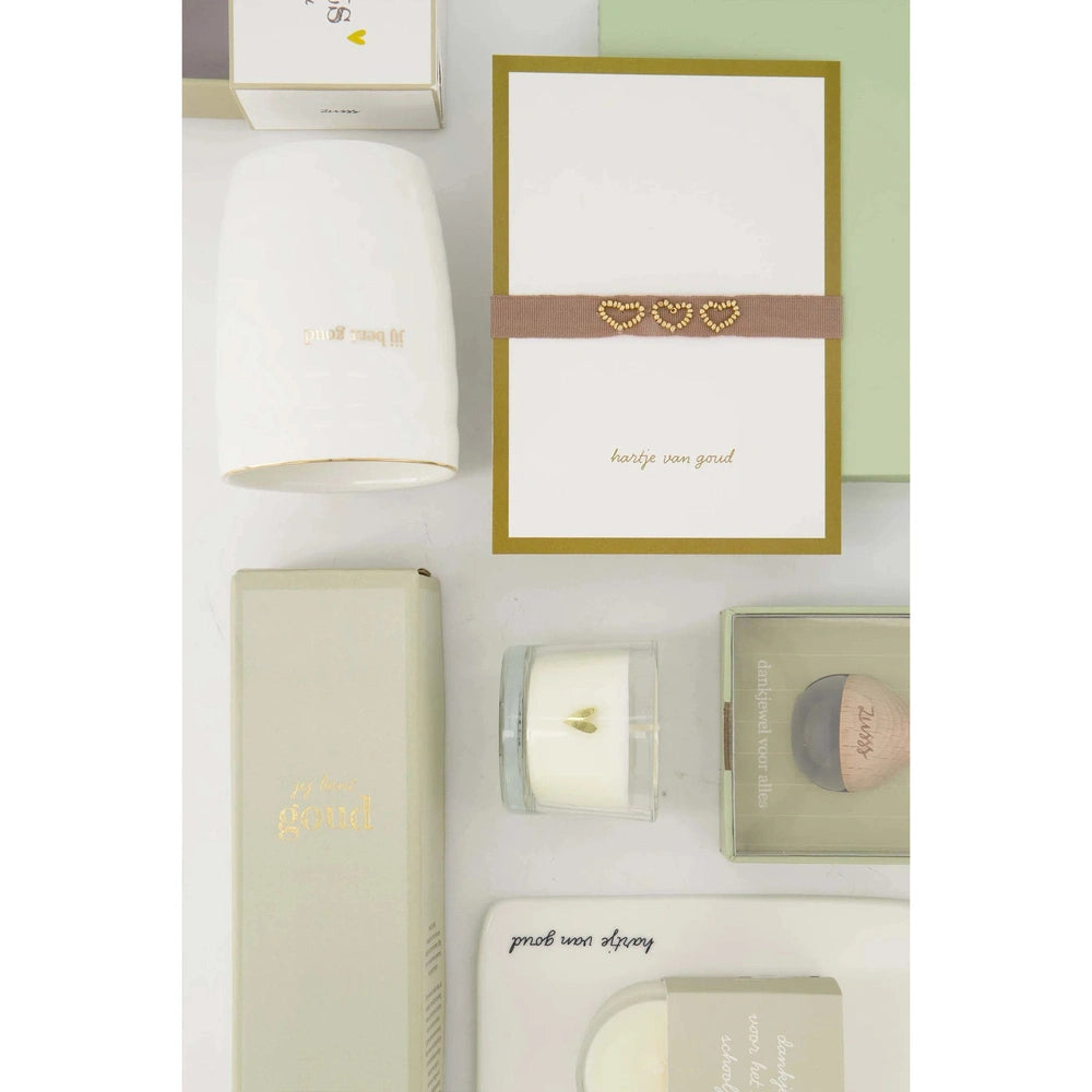 Zusss Petite bougie parfumée dans son emballage, année scolaire - Blanc/Vert clair