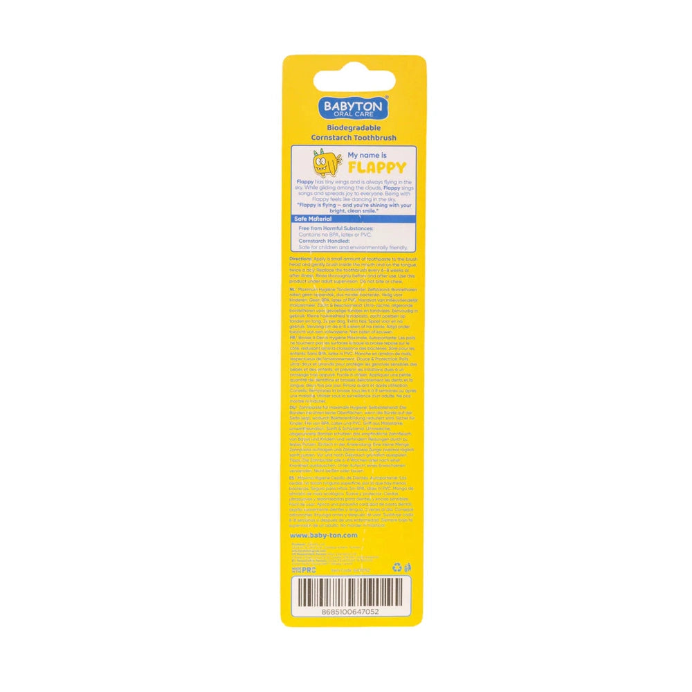 Babyton Brosse à dents bio Poils souples Flappy