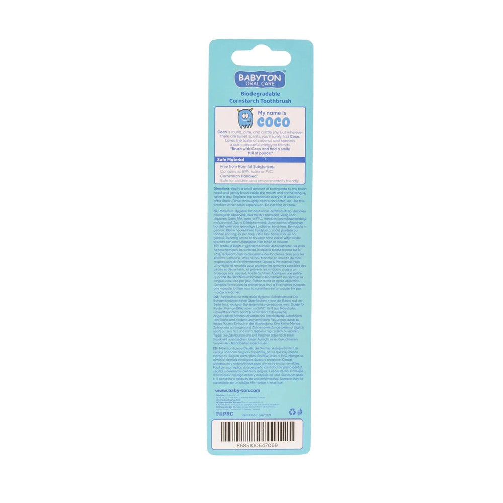 Babyton Brosse à dents bio à poils souples Coco