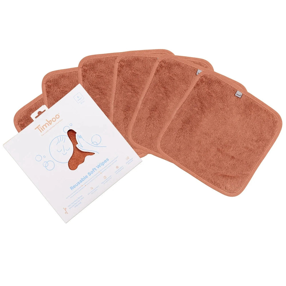 Lingettes réutilisables Timboo, 6 pièces - Sunrise Orange