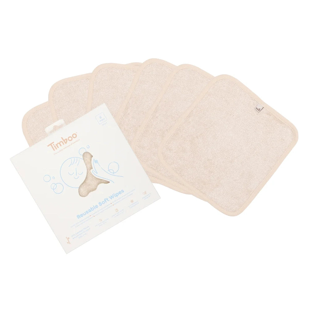 Timboo Lingettes réutilisables 6 lingettes - Frosted Almond