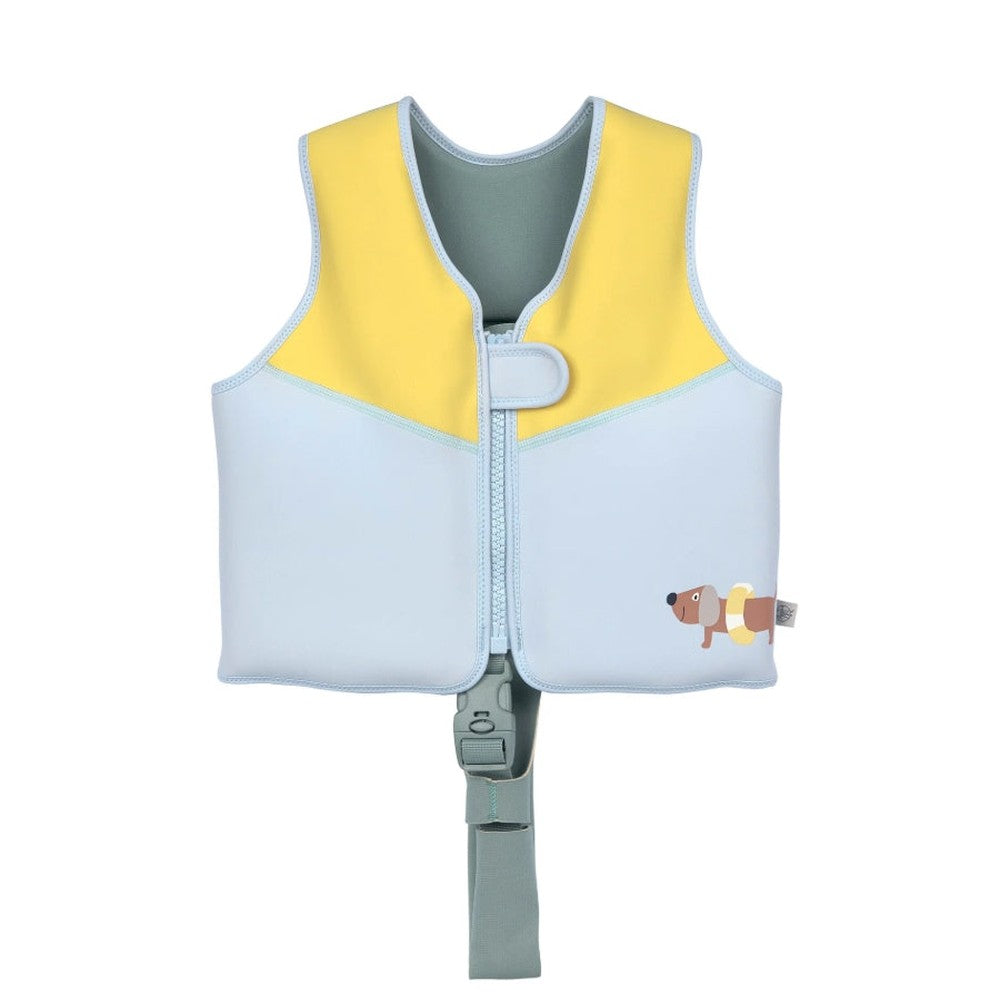 Gilet de natation Lässig pour enfants, bleu pâle/jaune