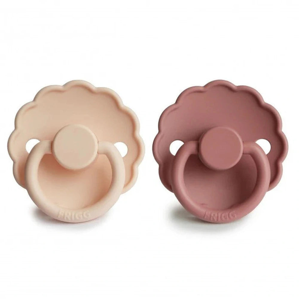 Frigg Speen Daisy Blooming lot de 2 tétines en silicone - rose crème et rose poudré T1/T2 *