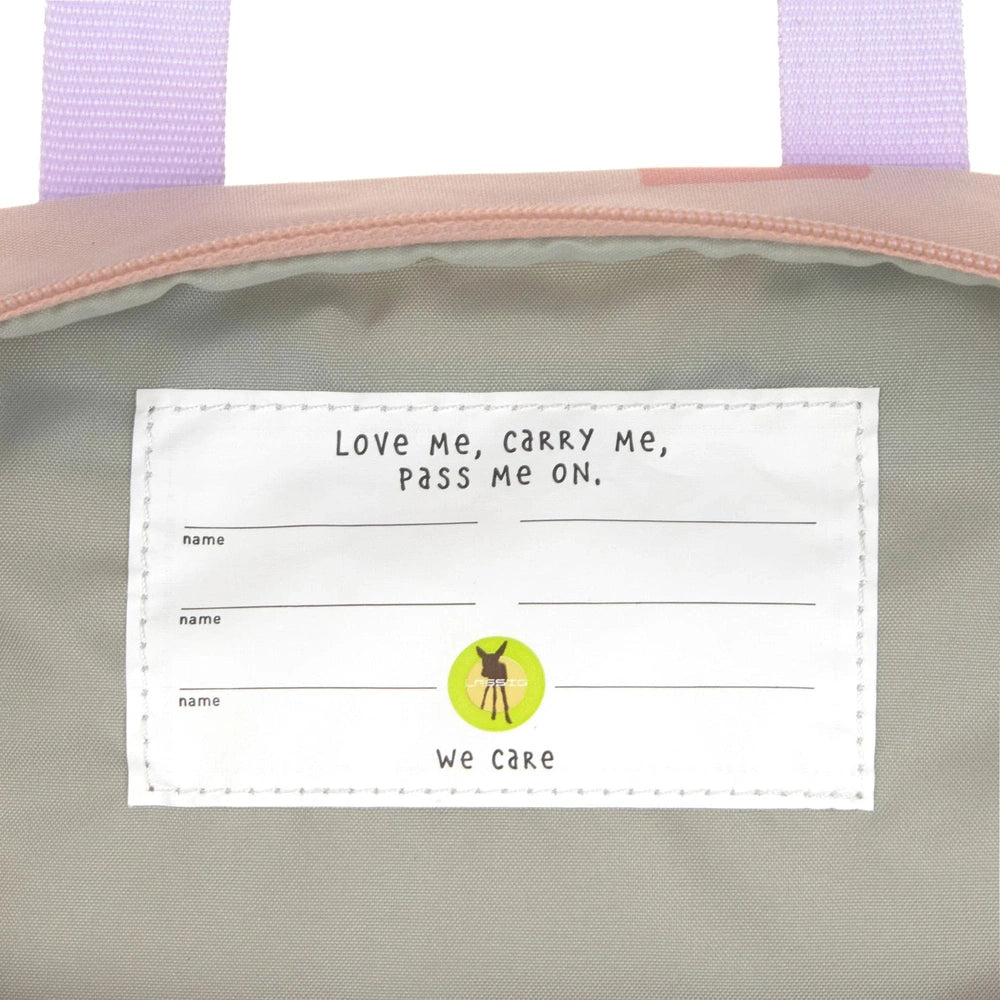 Sac à dos mini carré Lässig avec motif festif - rose