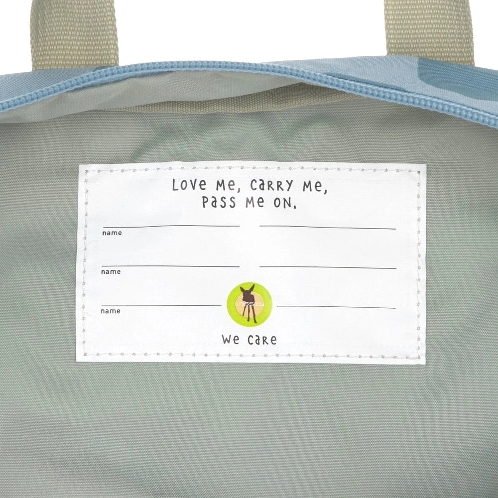 Petit sac à dos carré Lässig avec motif festif - bleu