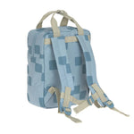 Petit sac à dos carré décontracté à motif festif - Bleu