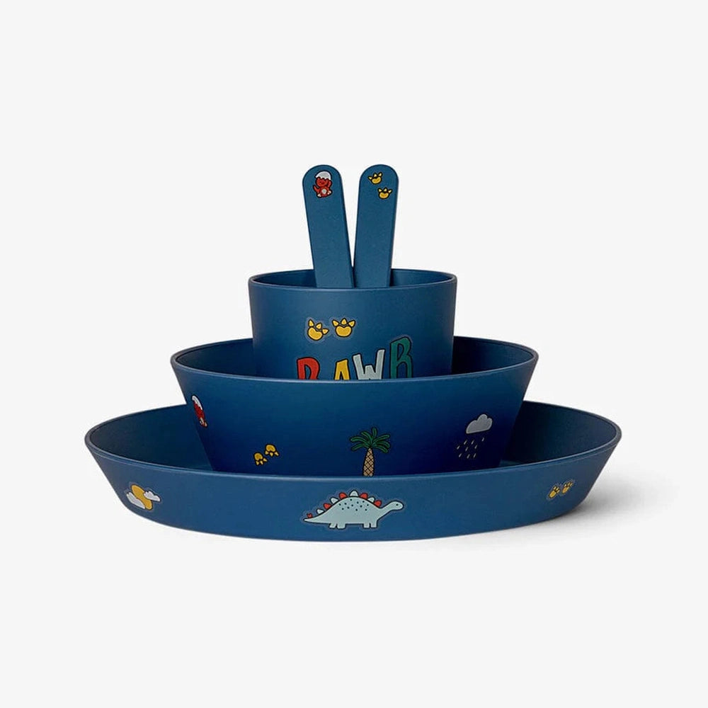 Set de vaisselle Citron biosourcé - Dino