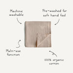 Mushie lange d’emmaillotage - 120x120cm - Blush
