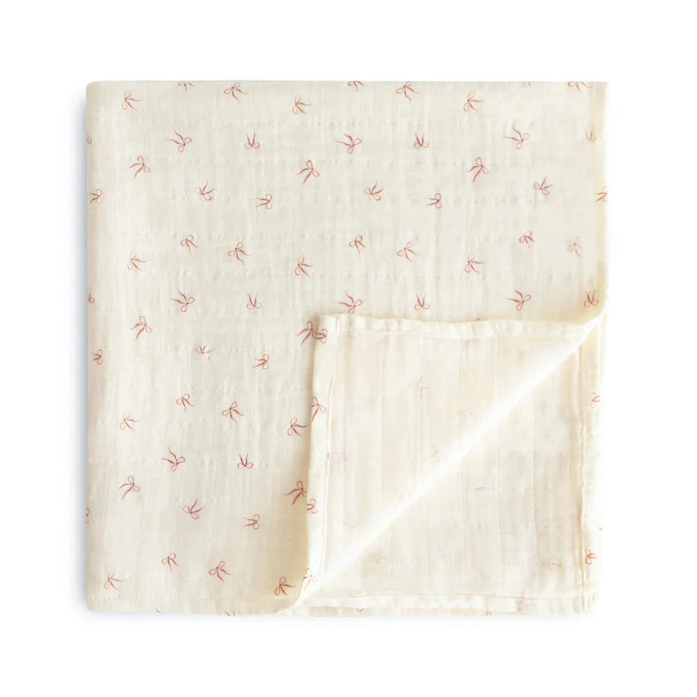 Mushie lange d’emmaillotage - 120x120cm - Petits nœuds