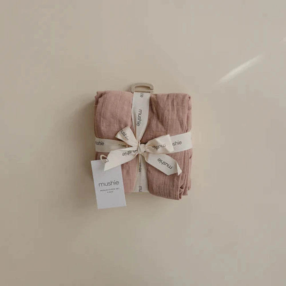 Mushie Lot de 3 langes tétra - Blush