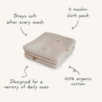 Lot de 3 langes tétra - Blush