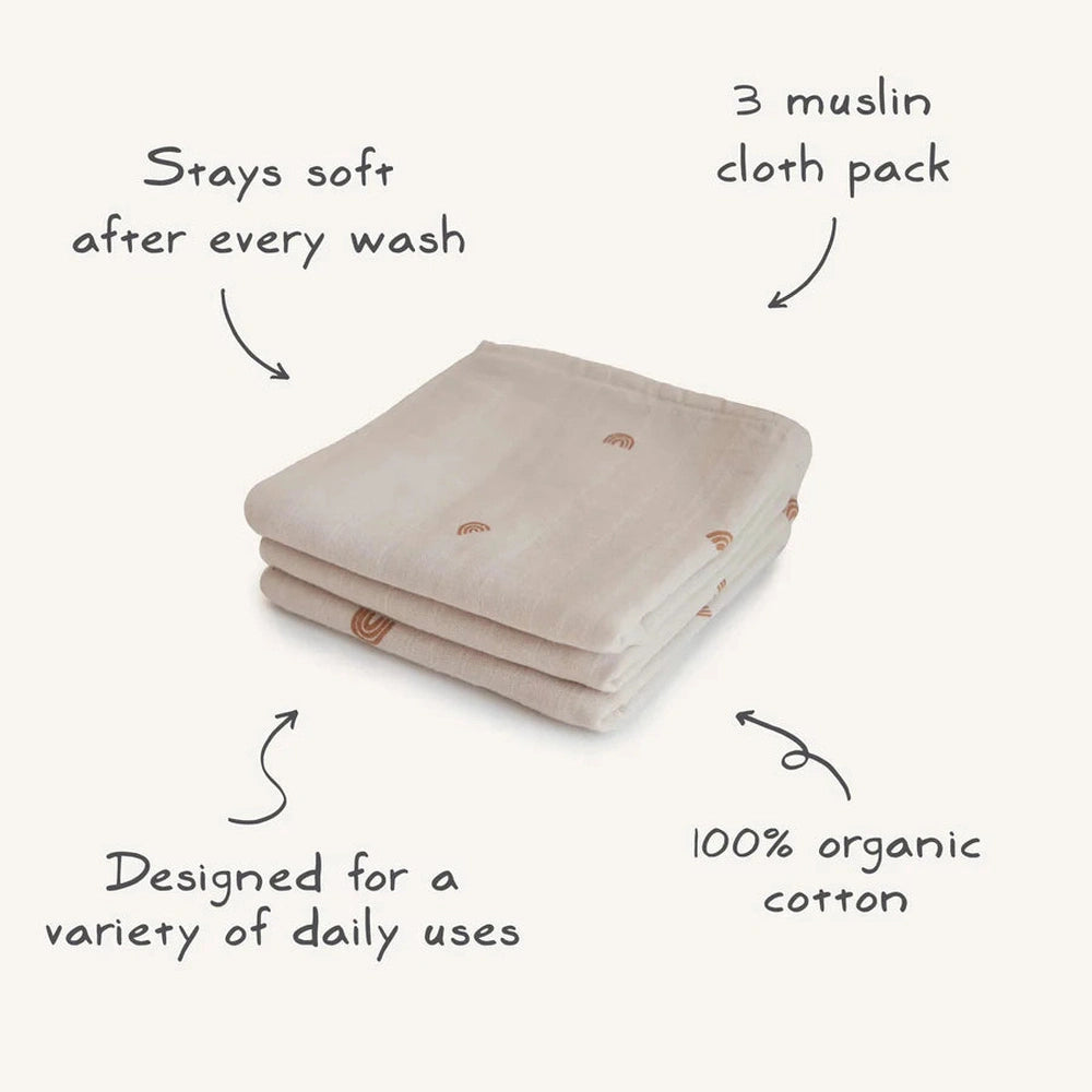 Lot de 3 langes tétra - Blush