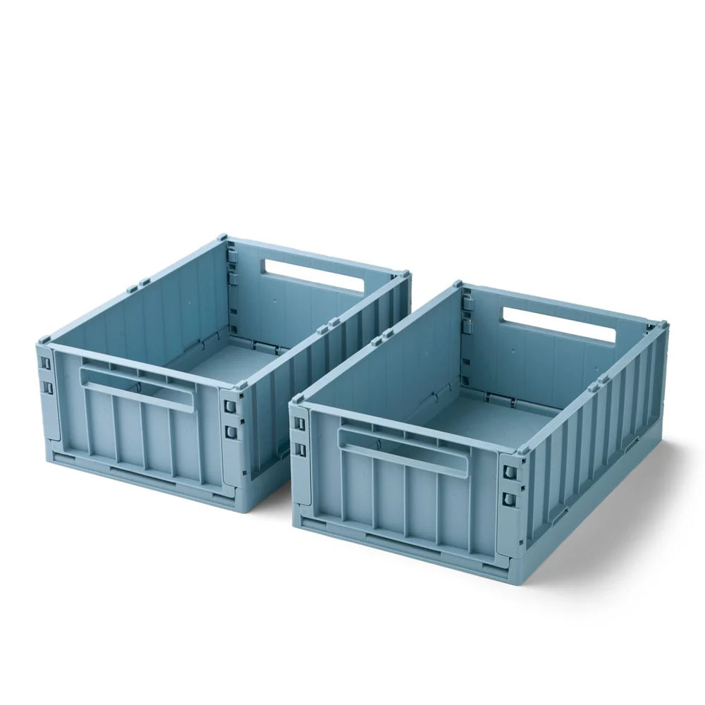 Boîte de rangement moyenne Liewood Weston, lot de 2 - Bleu plage