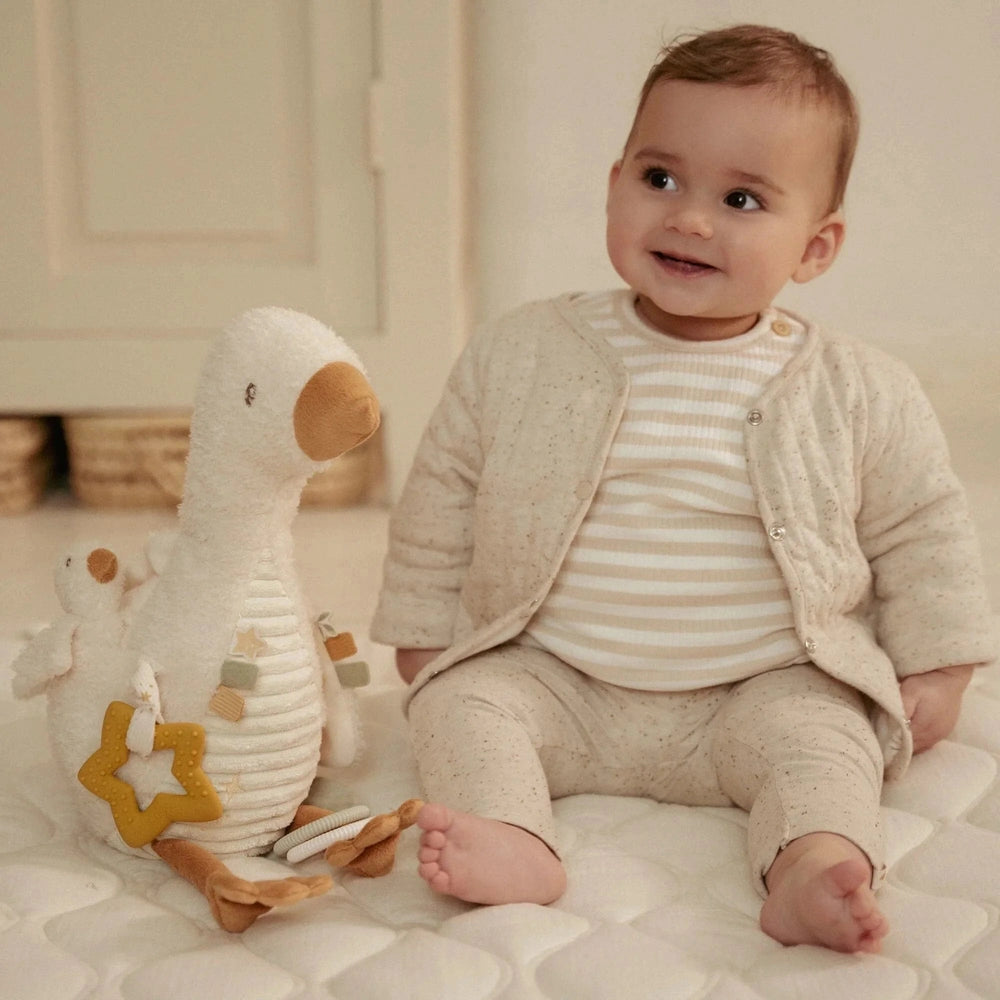 Little Dutch Newborn Naturals peluche d’éveil oie - blanc