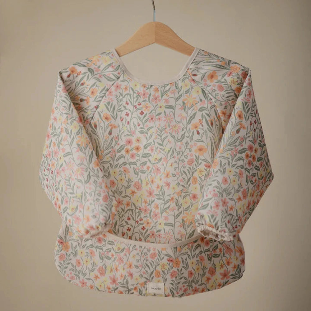 Mushie Slabbetje Met Lange Mouwen - Pastel Blooms