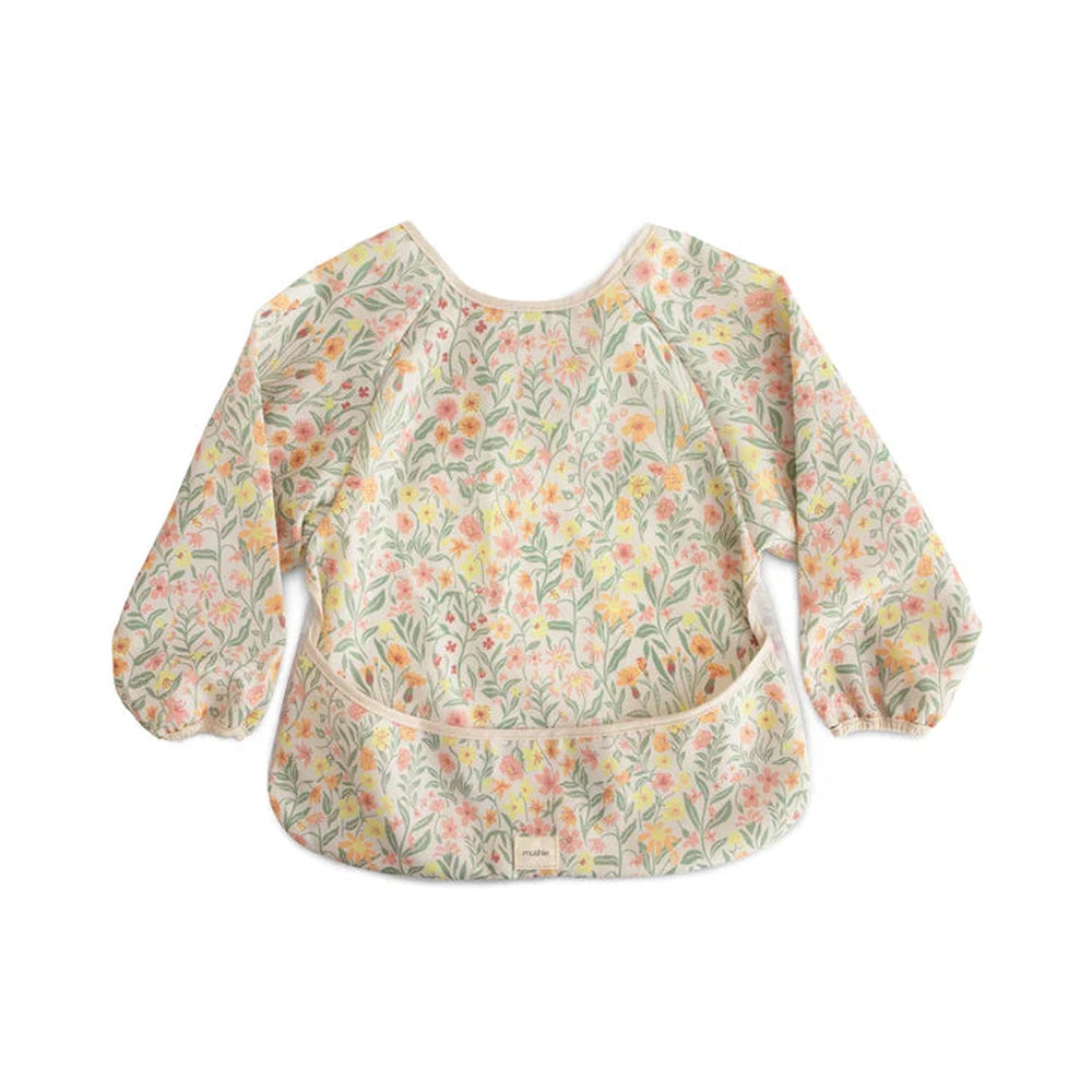 Mushie Slabbetje Met Lange Mouwen - Pastel Blooms