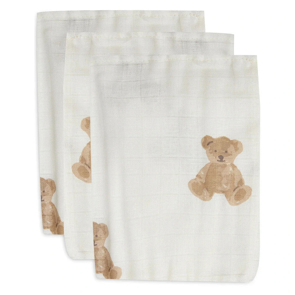 Jollein Washandje Hydrofiel - Teddy Bear - 3 Stuks