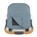 Uppababy Minu V3 Compact Stroller Dillan Stone Blue Carbon Frame Met Zandbruin Leer