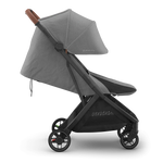 Uppababy Minu V3 Compact Stroller Greyson Charcoal Mélange Carbon Frame Met Bruin Leer