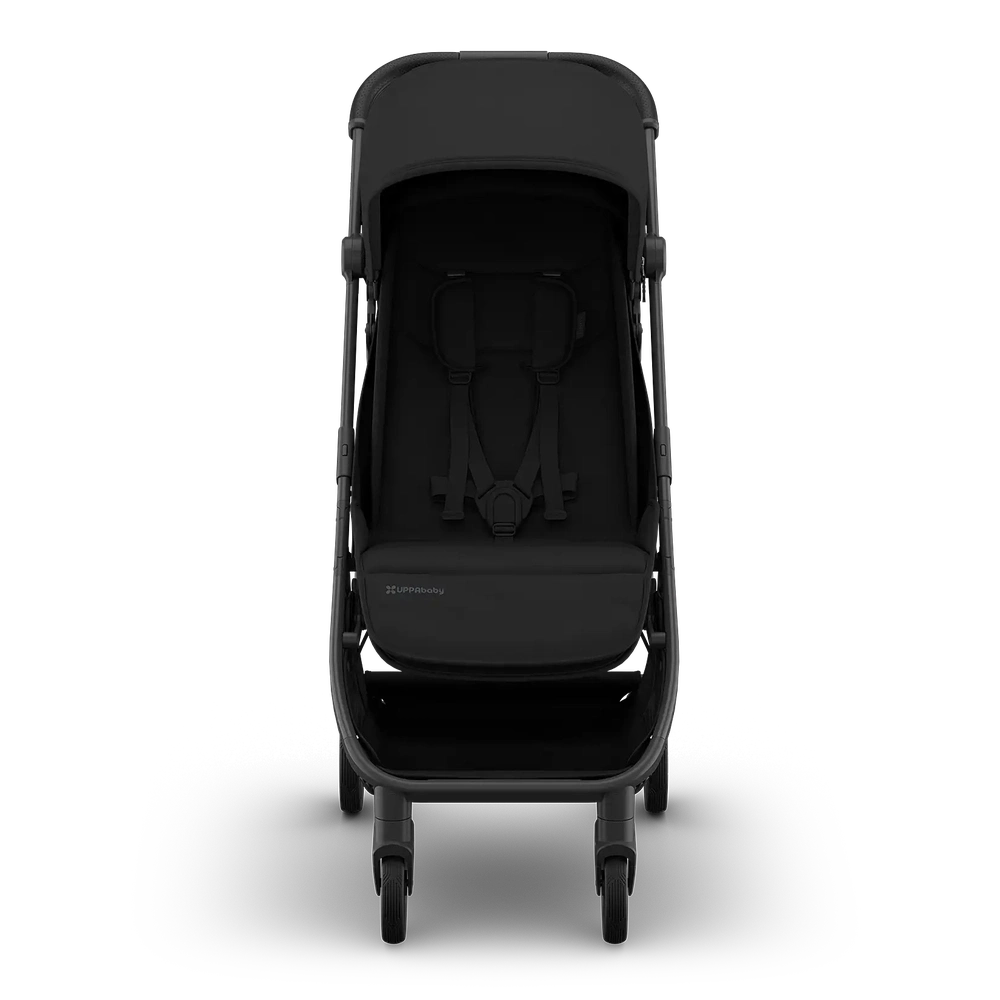 Uppababy Minu V3 Compact Stroller Jake Charcoal Carbon Frame Met Zwart Leer
