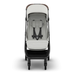 Uppababy Minu V3 Compact Stroller Savannah Pearl Gray Jacquard Carbon Frame Met Kastanje Bruin Leer