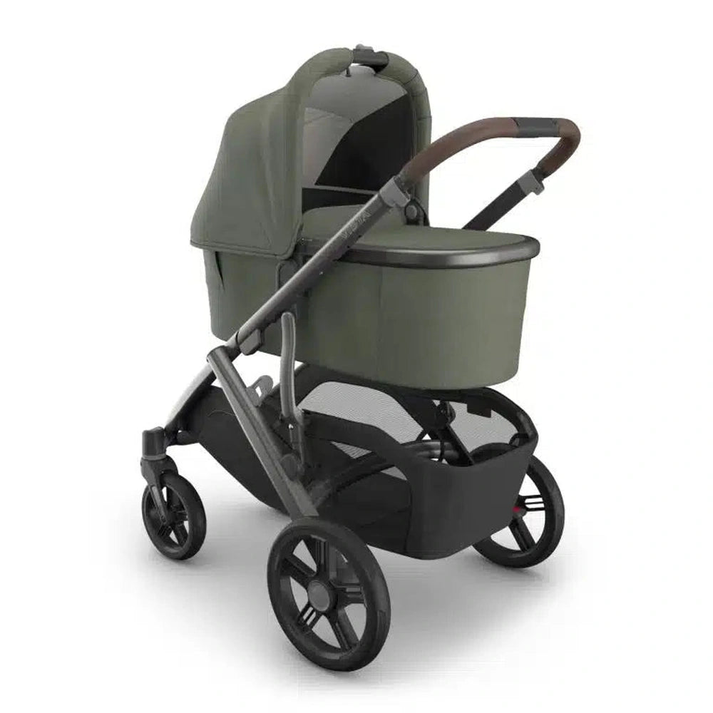 Uppababy Vista V3 Kinderwagen Evelyn - Meadow Green - Graphite Frame Met Kastanje Bruin Leer