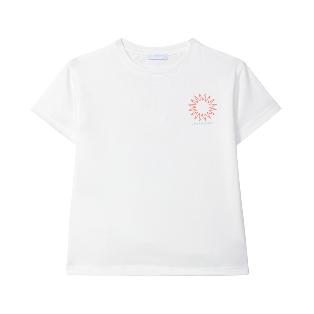 Laranjinha T-shirt en coton pour enfants "Nautic Club" - blanc cassé