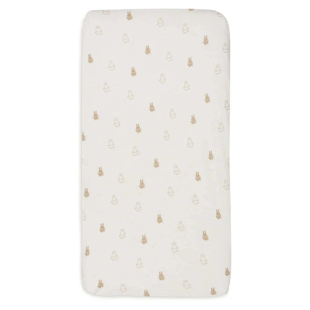 Drap-housse Jersey 40/50x80/90 cm Jollein Happy Miffy - Nougat