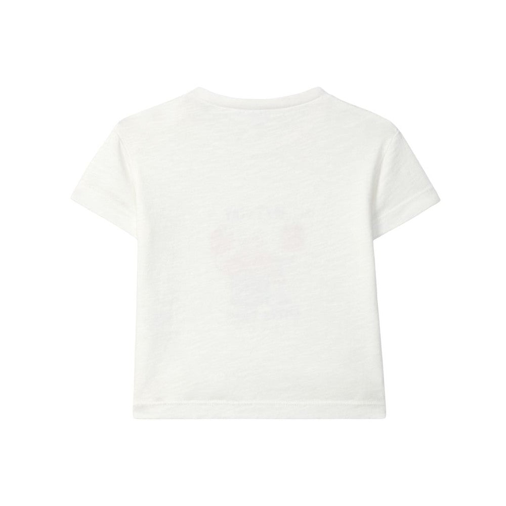 Laranjinha T-shirt en coton pour bébé "Jouons petit crabe" - blanc cassé