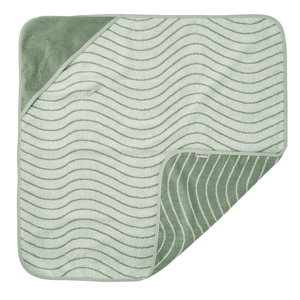 Cape de bain à capuche Leander Matty - vert sauge