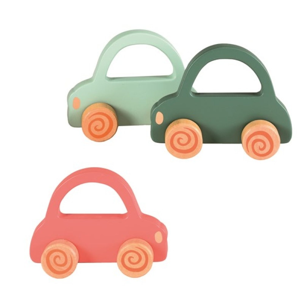 Egmont Toys Voitures en bois - 3 couleurs