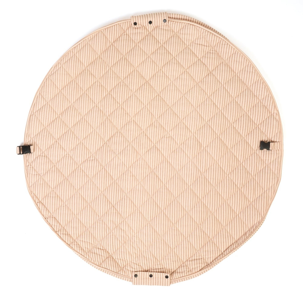 Play&Go Tapis de jeu 3-en-1 - Doux bio - Rayures marron