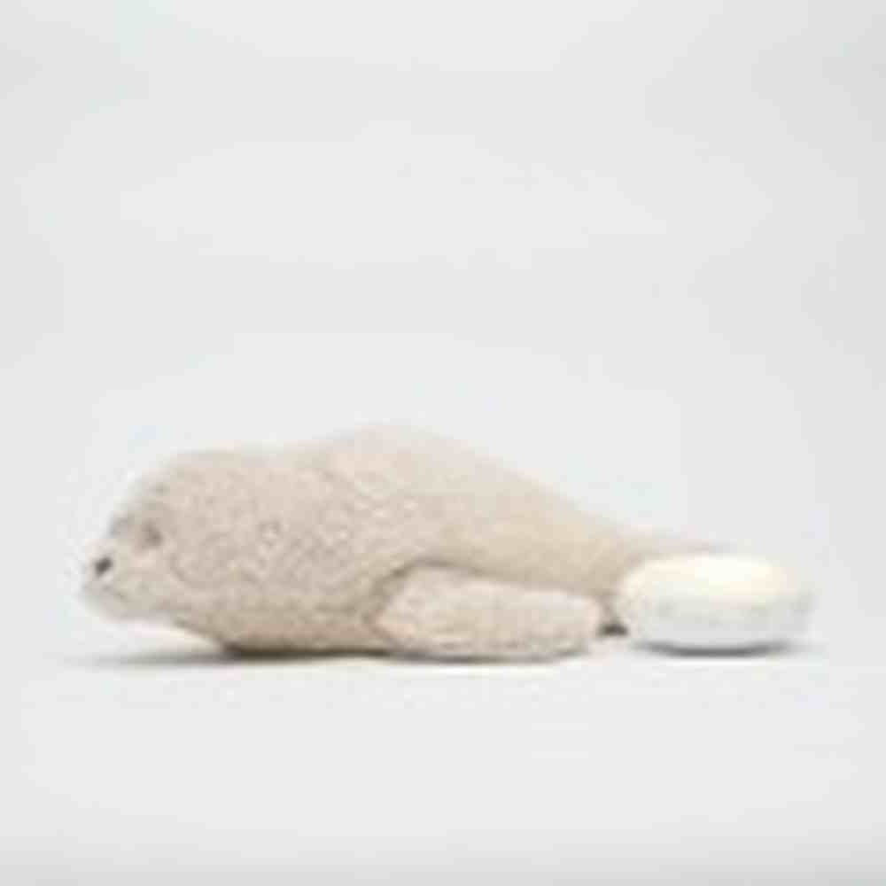 Peluche Moonie - The Humming Seal Organic 2.0 - Sable naturel | Phoque à bruit blanc avec veilleuse