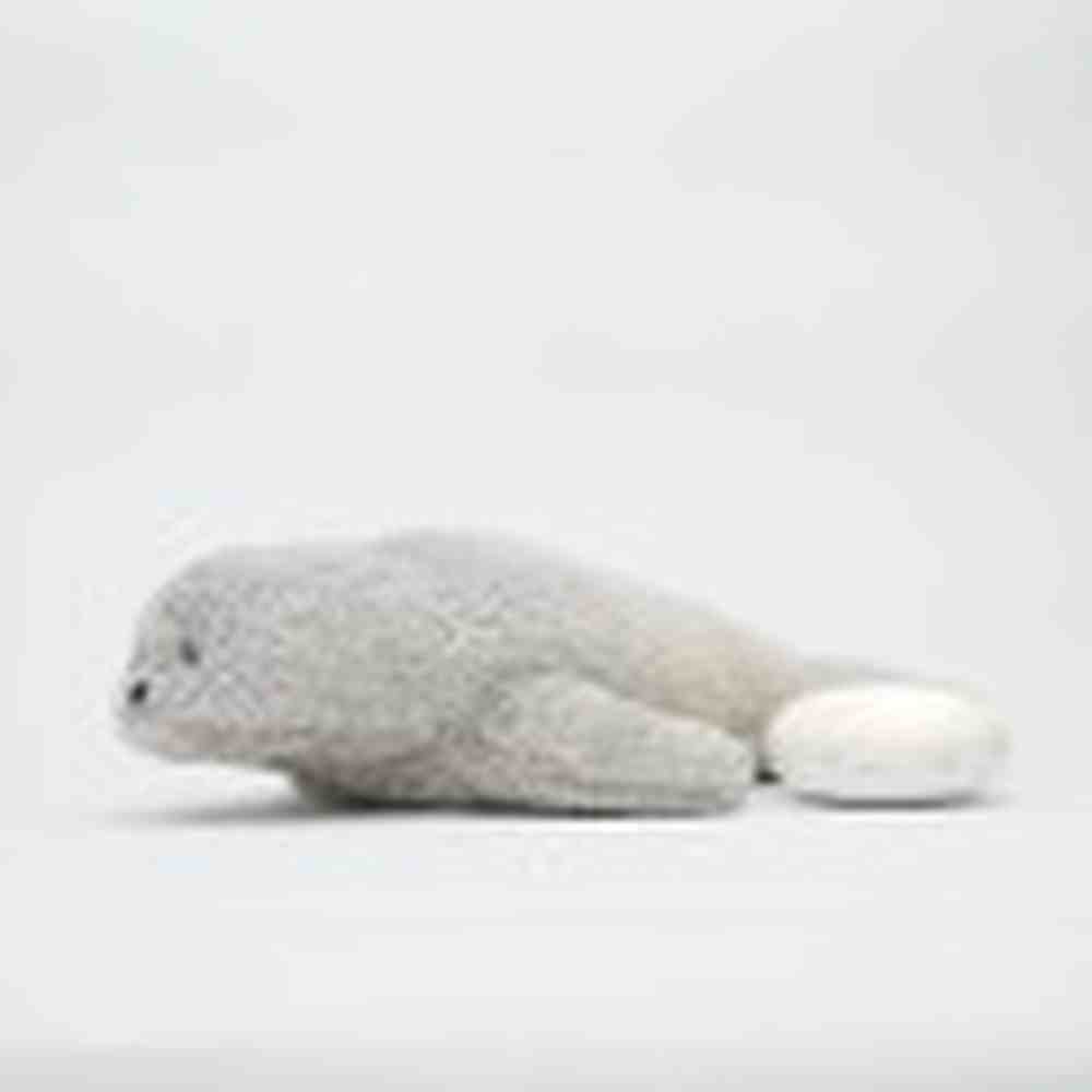 Peluche Moonie - The Humming Seal Organic 2.0 - Gris naturel | Phoque à bruit blanc avec veilleuse