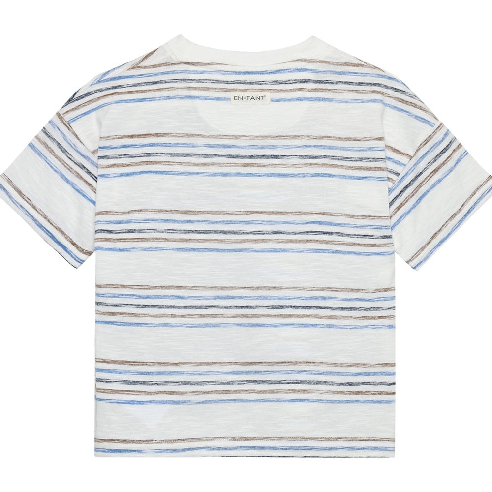 En Fant T-shirt à manches courtes rayé bleu brunnera