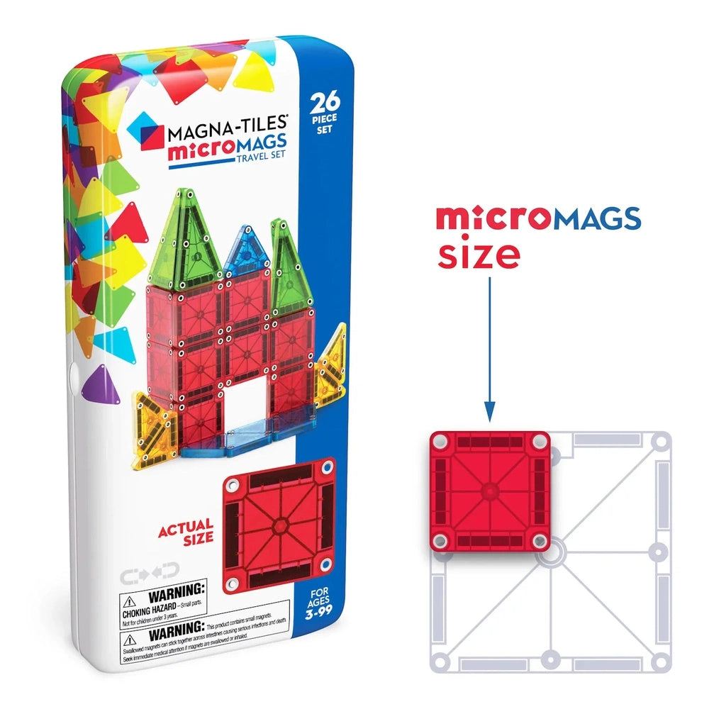 Maga-Tiles Micro Mags Coffret de voyage | 26 pièces