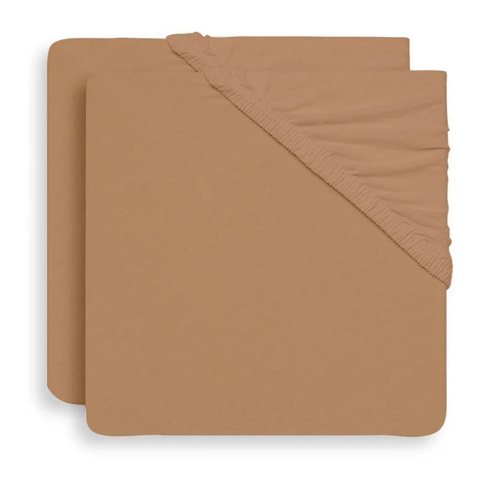Jollein Drap-housse pour lit bébé 60 x 120 cm - jersey - biscuit - lot de 2