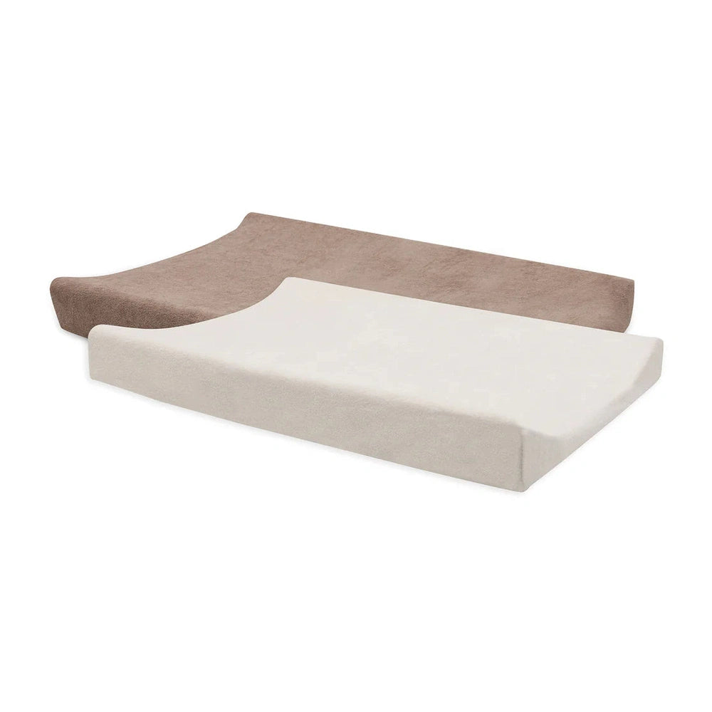 Jollein - Housse pour matelas à langer/baignoire en éponge - 50x70cm - 2 pièces - Milky Coffee/Ivory