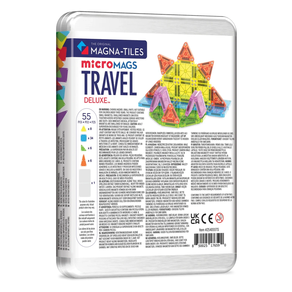 Magna-Tiles Micro Mags Coffret de voyage DELUXE | 55 pièces