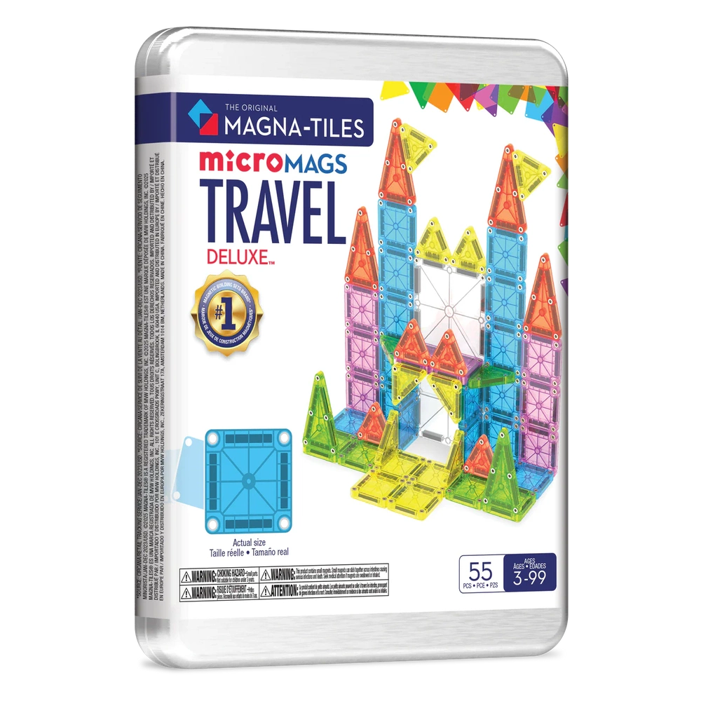 Magna-Tiles Micro Mags Coffret de voyage DELUXE | 55 pièces