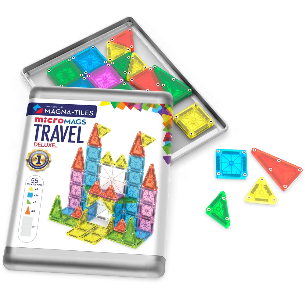 Magna-Tiles Micro Mags coffret de voyage DELUXE | 55 pièces