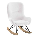 Chaise à bascule pour enfant Jaxx en bouclé blanc
