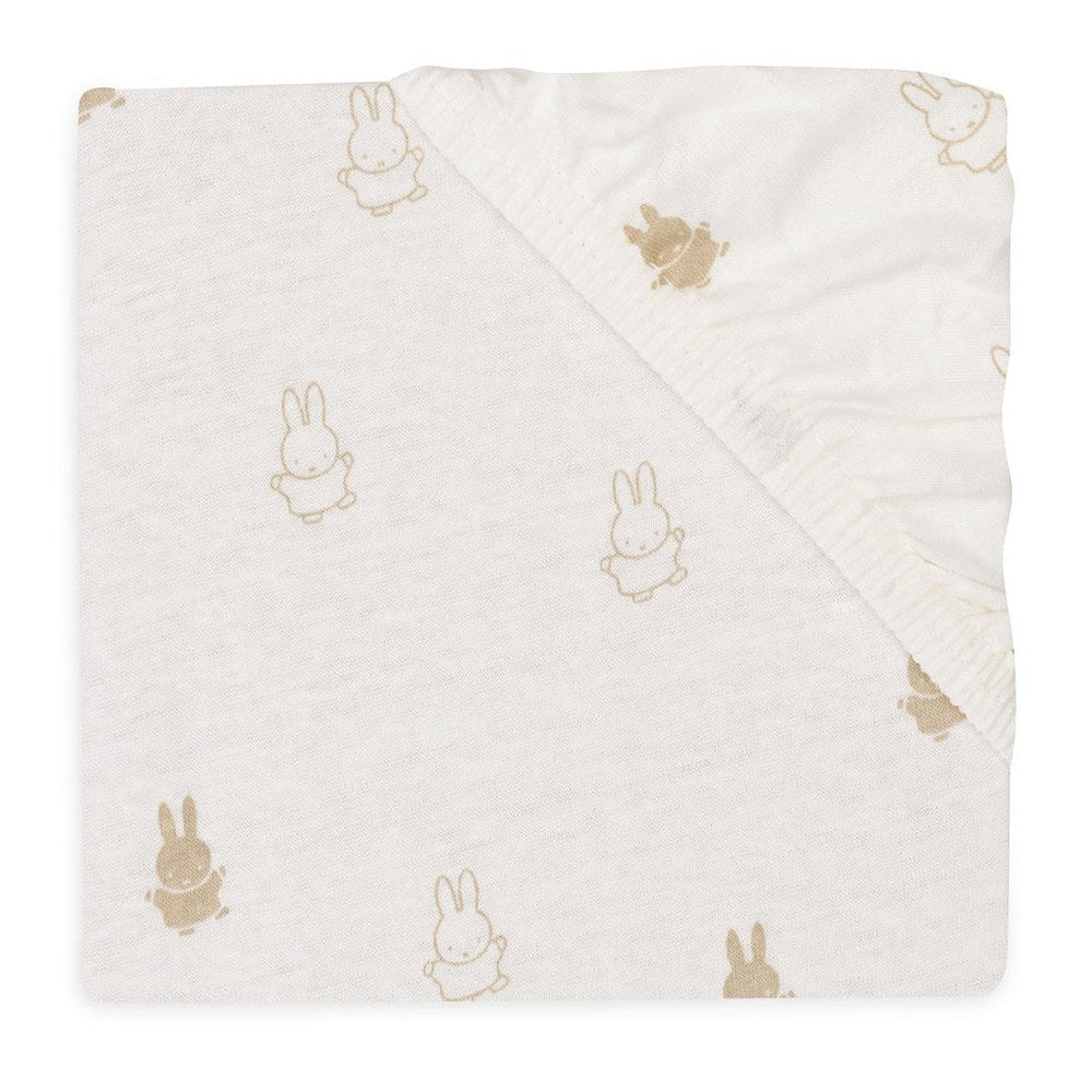 Jollein Drap-housse jersey 40/50x80/90cm Happy Miffy - Nougat