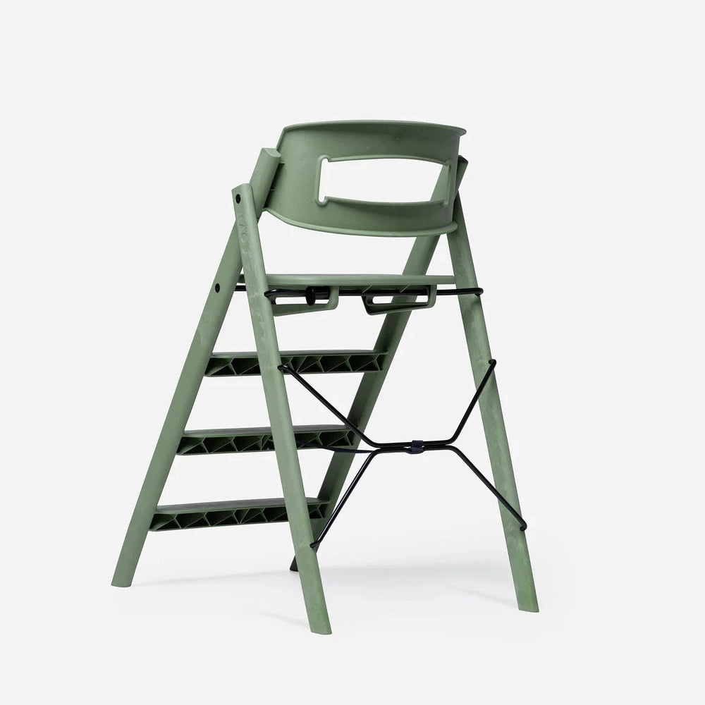 Chaise haute évolutive Kaos Klapp - Pliable et compacte - Plastique recyclé - Vert minéral